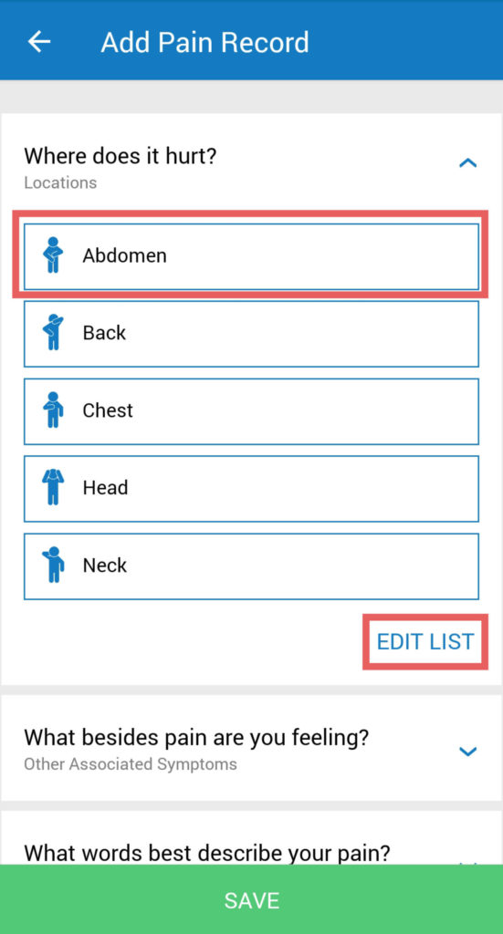 manage my pain app tutorial screenshot 5
